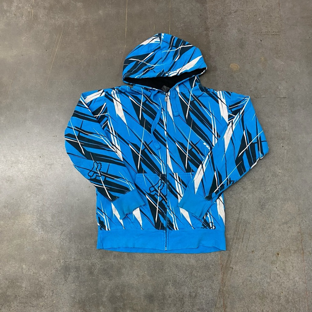 Fox Racing Zip Hoodie Blue Mens size‎ Large